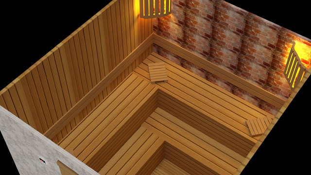 tuz odas ve sauna kombinasyonu